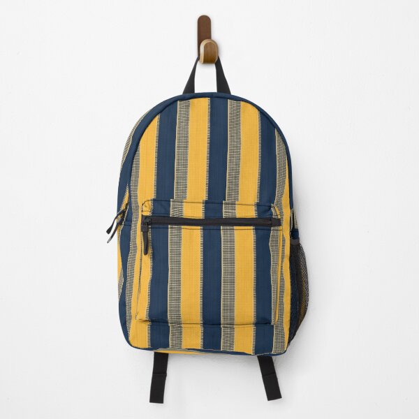 Item preview, Vintage Retro Vertical Stripe Mid Mod Cozy Boho Accent Piece Yellow Blue designed and sold by Prints and Lifestyle.