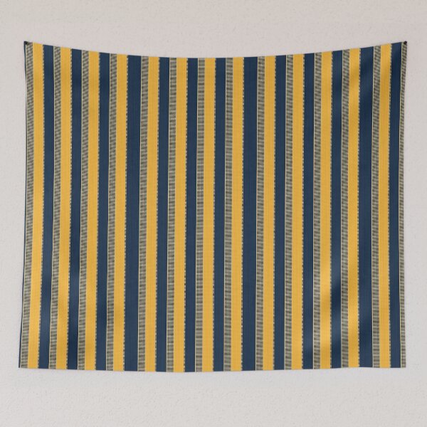 Item preview, Vintage Retro Vertical Stripe Mid Mod Cozy Boho Accent Piece  Yellow Blue designed and sold by Prints and Lifestyle.