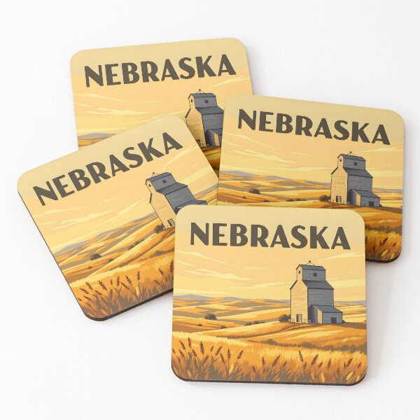 Item preview, Nebraska: Painterly Vintage Travel Poster designed and sold by LSVart.