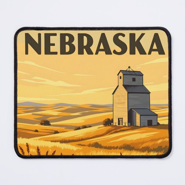 Item preview, Nebraska: Painterly Vintage Travel Poster designed and sold by LSVart.