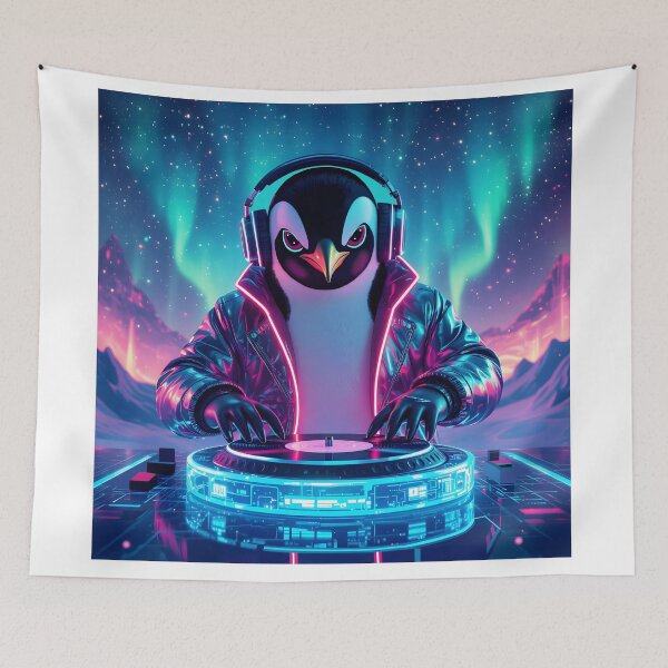 Item preview, Cosmic DJ   Penguin &  Cyber Penguin designed and sold by Felia001.