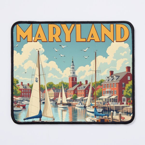 Item preview, Maryland: Painterly Vintage Travel Poster designed and sold by LSVart.