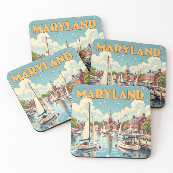 Item preview, Maryland: Painterly Vintage Travel Poster designed and sold by LSVart.