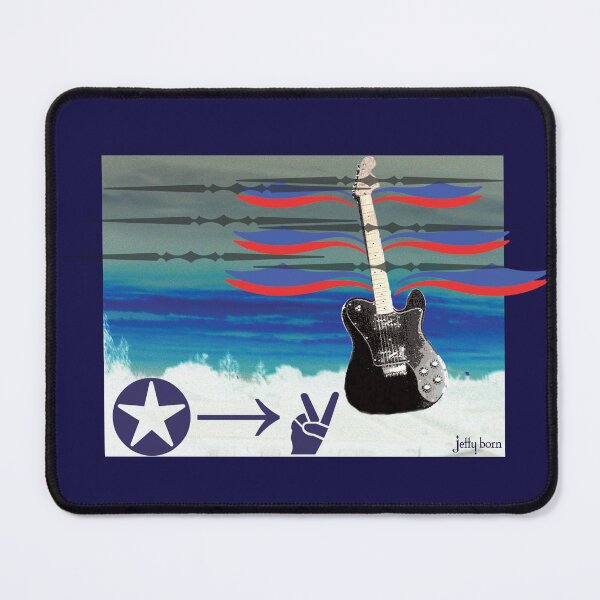 Item preview, ELECTRIC GUITAR OVER OCEAN WITH PEACE SIGN designed and sold by jetty born.