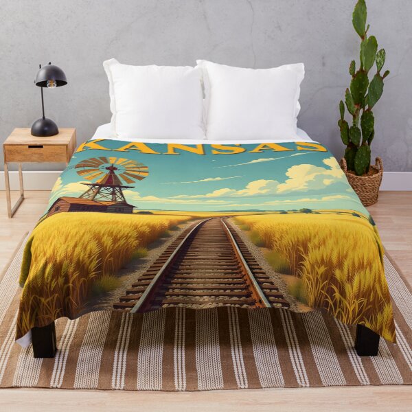 Item preview, Kansas: Vintage-Style Painterly Travel Poster designed and sold by LSVart.