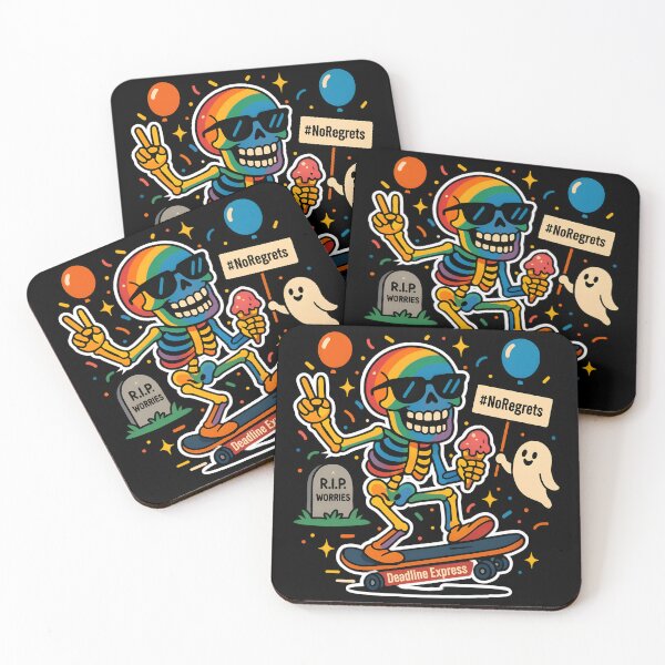 Item preview, Rainbow Skeleton Skateboarding designed and sold by DineshArtShop.