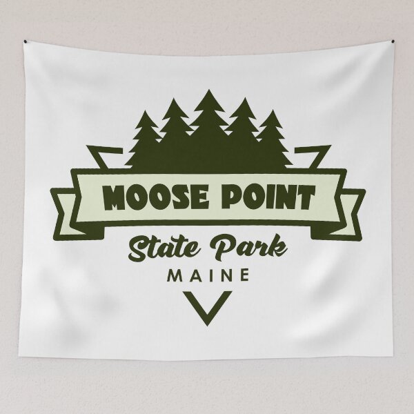 Item preview, Moose Point State Park Maine Trees And Ribbon designed and sold by bivenart.