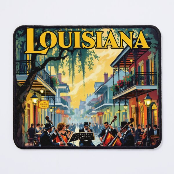 Item preview, Louisiana Vintage Travel Poster: Bayou Painterly Charm designed and sold by LSVart.