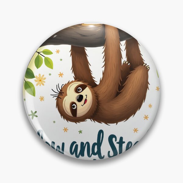 Item preview, Cute Sloth Motivation Quote – Slow and Steady Wins the Race Jungle Design designed and sold by TeeWyrm.