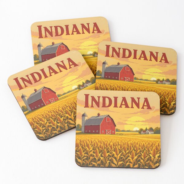 Item preview, Indiana: Vintage-Style Painterly Travel Poster designed and sold by LSVart.