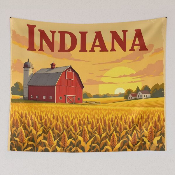 Item preview, Indiana: Vintage-Style Painterly Travel Poster designed and sold by LSVart.