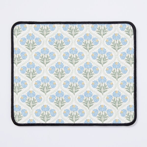 Item preview, Cottage Peonies Block Print with French Country Charm in Blue and Green designed and sold by EliveraDesigns.