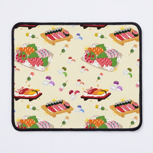 Item preview, Kawaii Japanese Food Pattern – Sushi, Sashimi, Mochi & Dango on Cream Background designed and sold by RMpc.