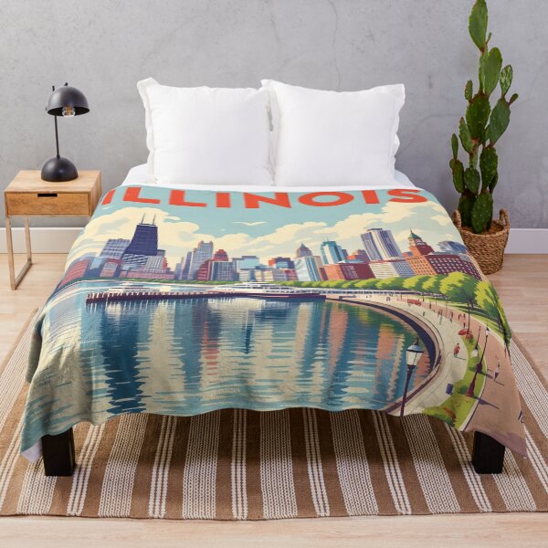 Item preview, Illinois: Vintage-Style Painterly Travel Poster designed and sold by LSVart.