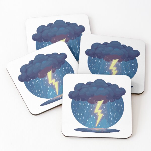 Item preview, Abstract Thunderbolt in Rainy Sky with Gradient Clouds designed and sold by nabashop.
