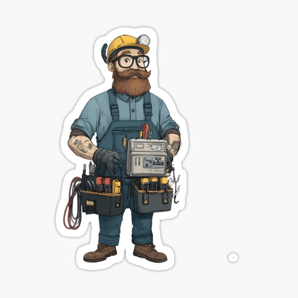 Item preview, Electrician – Funny Tradesman Sticker for Hard Workers designed and sold by MomentumbyOla.