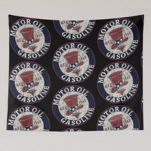 Item preview, Vintage Red Hat Motor Oil and Gasoline designed and sold by unfamouzzz.
