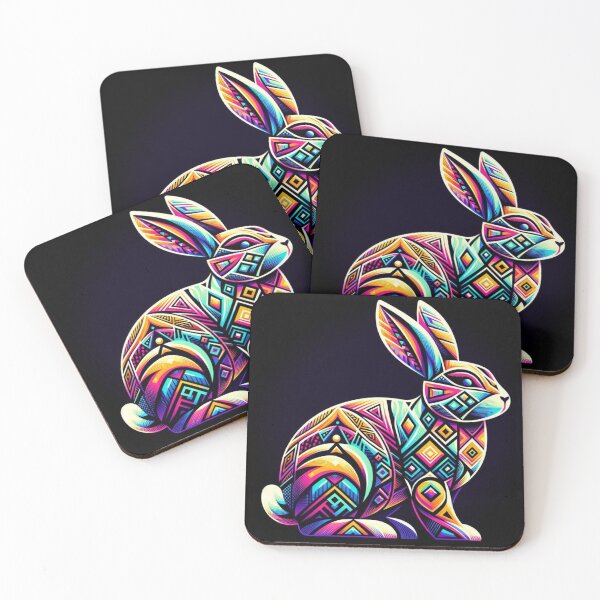 Item preview, Geometric decorative colorful bunny  designed and sold by Dogandesighn.