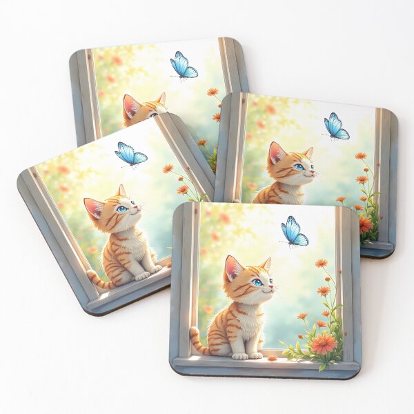 Item preview, Kitten in Sunbeam Wall Art – Cozy Morning Cat Digital Print – Peaceful Windowsill Scene designed and sold by MRFEZOO2030.