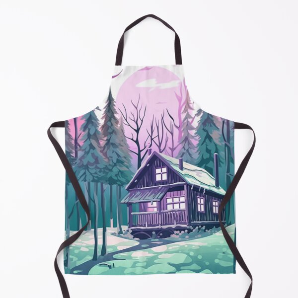 Item preview, Dreamy Winter Cabin in Enchanted Forest designed and sold by PaintbrushPlace.