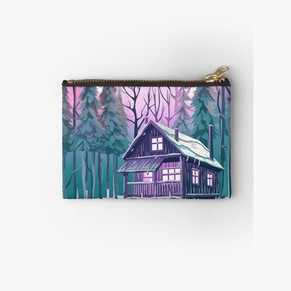 Item preview, Dreamy Winter Cabin in Enchanted Forest designed and sold by PaintbrushPlace.