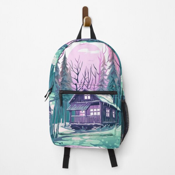 Item preview, Dreamy Winter Cabin in Enchanted Forest designed and sold by PaintbrushPlace.