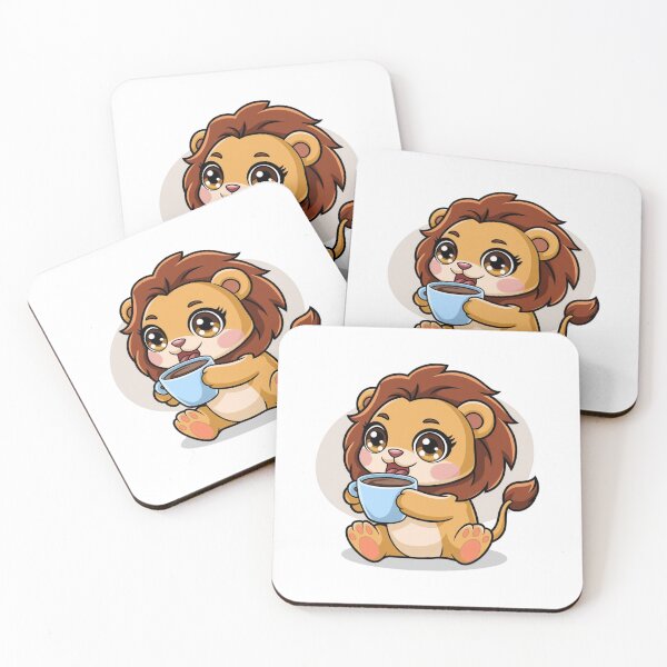 Item preview, lion drinking coffee designed and sold by Eternalski.