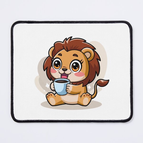 Item preview, lion drinking coffee designed and sold by Eternalski.