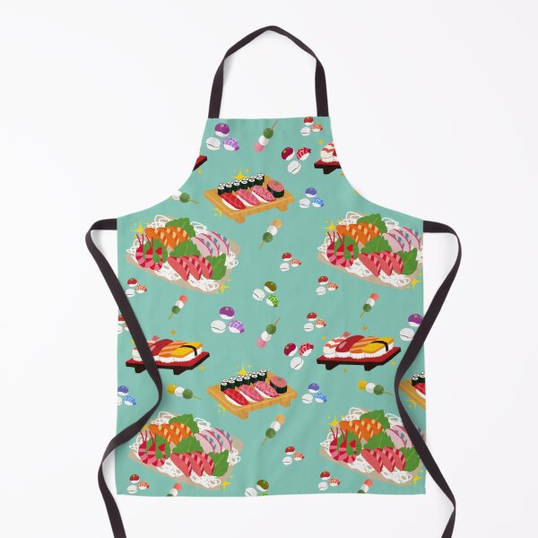 Item preview, Kawaii Japanese Food Pattern – Sushi, Sashimi, Mochi & Dango on green pastel Background" designed and sold by RMpc.