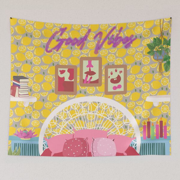 Item preview, Colourful boho bed room, interior, furniture, preppy aesthetic, new home styling  designed and sold by Sugar Wisdom .