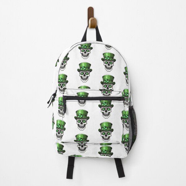 Item preview, Skull with Shamrock Eyes and Green Top Hat designed and sold by Mariana Shymkovych.