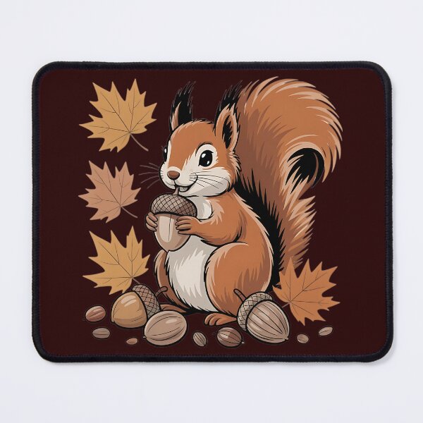 Item preview, Cute Autumn Squirrel with Acorns and Fall Leaves designed and sold by BirdsnStuff.