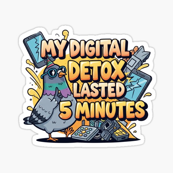 Artikel-Vorschau von Digital Detox Pigeon, designt und verkauft von PigeonVerse.