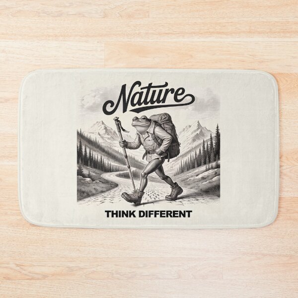 Item preview, Nature. Think Different – Funny Hiking Frog Poster & Wilderness Art designed and sold by paulo silveira.