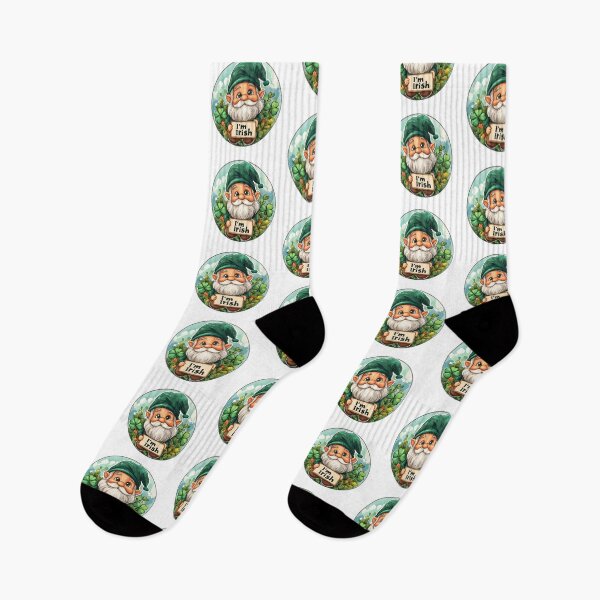 Item preview, Cute Irish Gnome with Shamrocks – I'm Irish Sign designed and sold by Mariana Shymkovych.