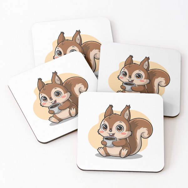 Item preview, squirrel drinking coffee designed and sold by Eternalski.