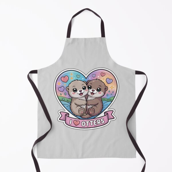 Item preview, I Love Otters – Cute Kawaii Otter Couple in Rainbow Heart Sticker designed and sold by Nuist25.