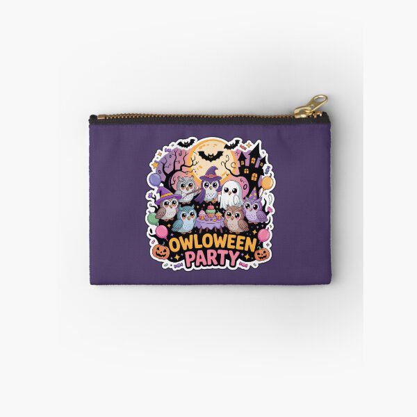 Item preview, Owloween Party – Cute Chibi Halloween Owl Sticker with Spooky Party Scene designed and sold by Nuist25.