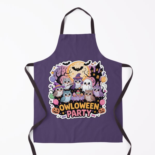 Item preview, Owloween Party – Cute Chibi Halloween Owl Sticker with Spooky Party Scene designed and sold by Nuist25.