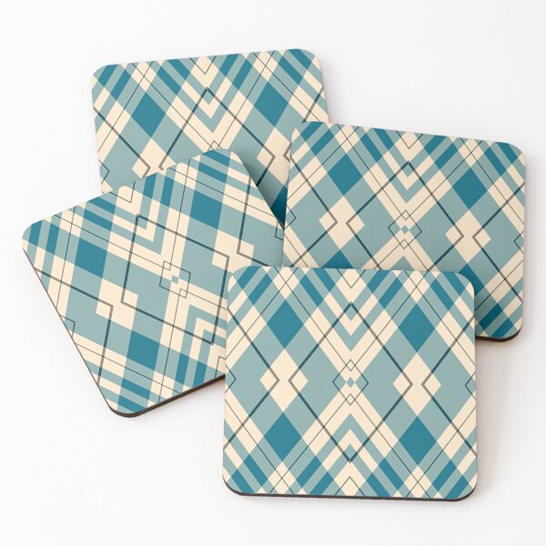 Item preview, Blue creme plaid pattern designed and sold by CreaTwinkles.