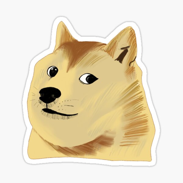 Aperçu de l'œuvre Dessin de chien mème Shiba Inu créée et vendue par OkiDokiDesign.