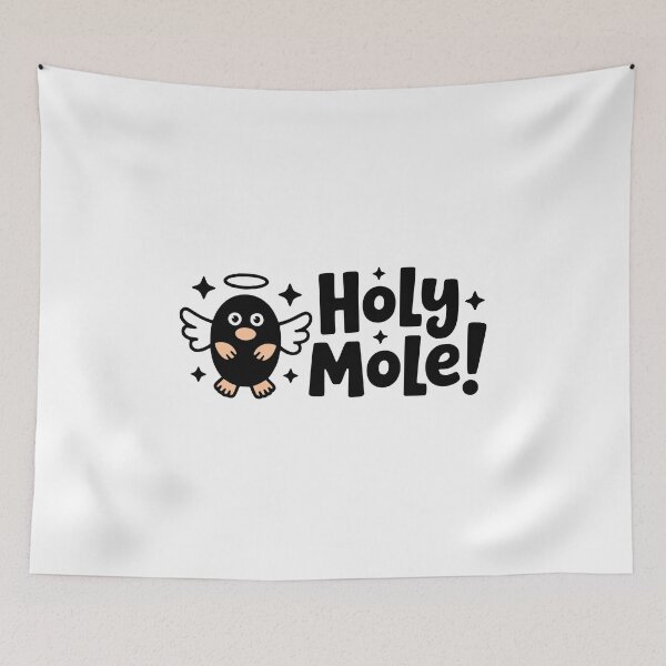 Item preview, Holy Mole! Cute Angel Mole Pun designed and sold by PMCreative.