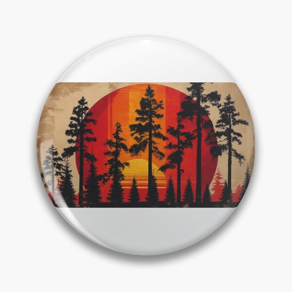 Item preview, A silhouette of pine trees in the foreground designed and sold by Still Ronin Art .