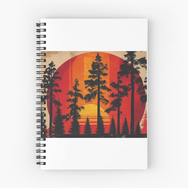 Item preview, A silhouette of pine trees in the foreground designed and sold by Still Ronin Art .