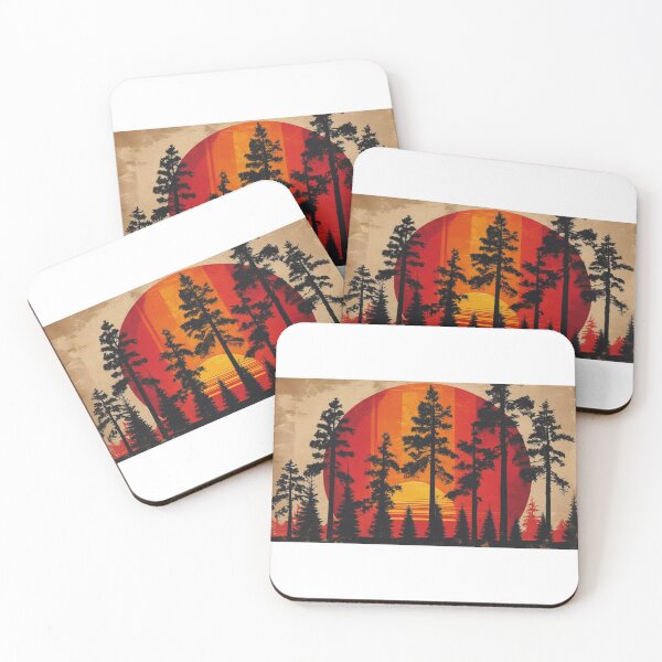 Item preview, A silhouette of pine trees in the foreground designed and sold by Still Ronin Art .