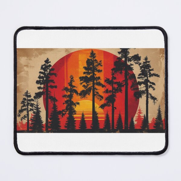 Item preview, A silhouette of pine trees in the foreground designed and sold by Still Ronin Art .