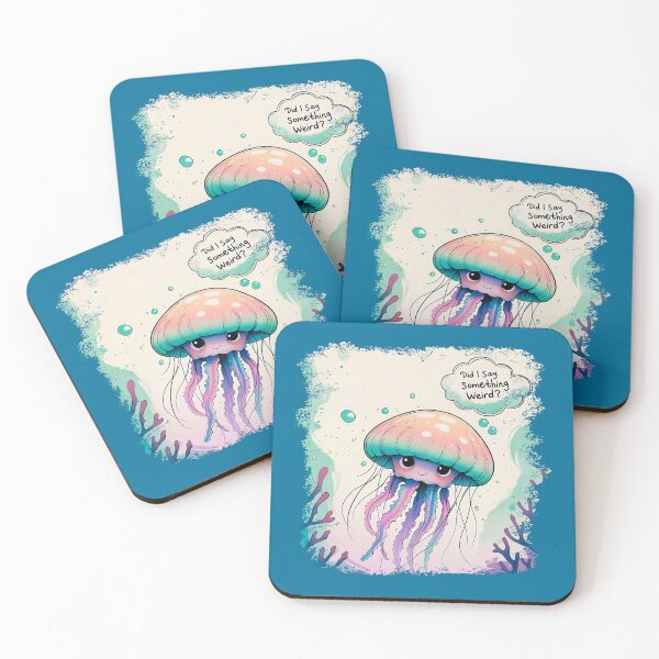 Item preview, Overwhelmed Jellyfish Society – Pastel Mental Health Jellyfish Illustration designed and sold by TestudoDesign.