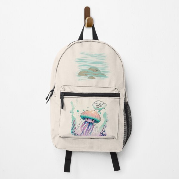 Item preview, Overwhelmed Jellyfish Society – Pastel Mental Health Jellyfish Illustration designed and sold by TestudoDesign.