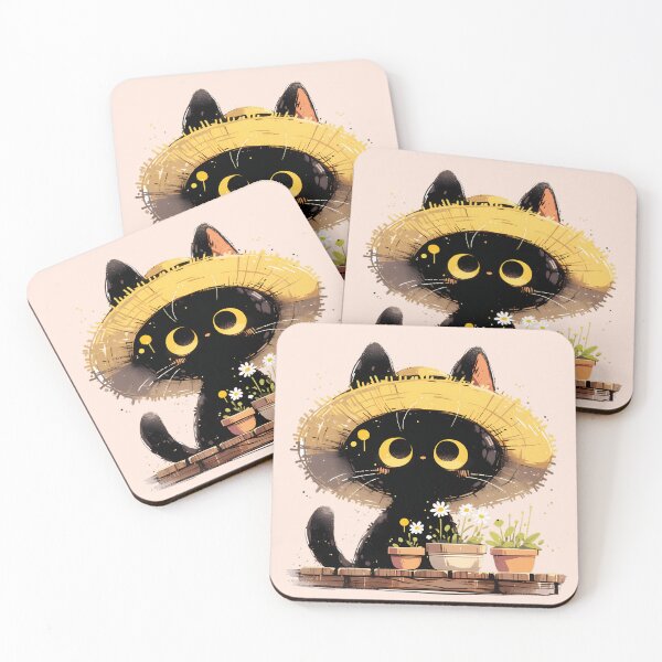 Item preview, Black kitty, the gardener designed and sold by WoollenLlama.