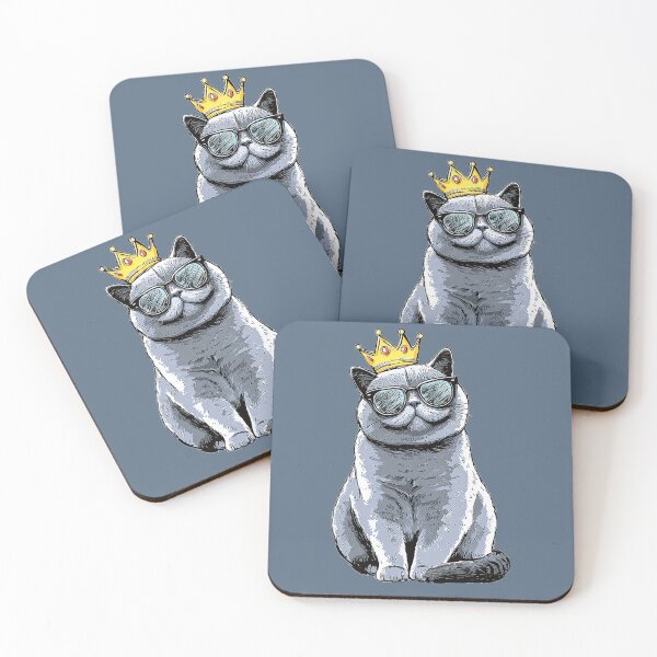 Item preview, British cat with sunglasses and a crown designed and sold by illustroken.